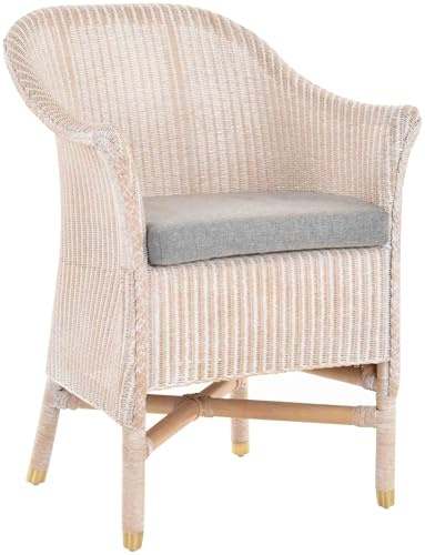 Korb-Outlet Loom-Sessel in der Farbe Vintage Weiss inkl. Polster verfaus echtem Loom-Geflecht