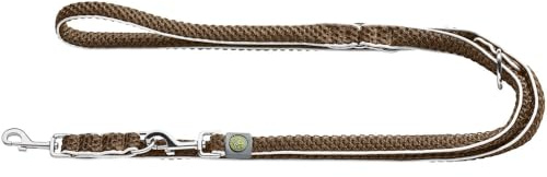 HUNTER Verstellbare Hundeführleine HILO, Farbe: braun, leichtes 3D-Mesh-Material, griffiges Nylon, dreifach verstellbar, schnelltrocknend, witterungsbeständig, Größe: 20/200