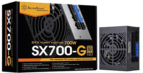 SilverStone Technology SST-SX700-G 700W SFX Fuente de alimentación totalmente modular 80 Plus Gold con ventilador mejorado de 92 mm y condensadores japoneses.