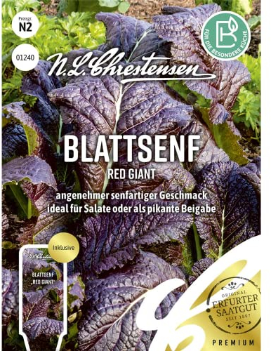 Blattsenf Red Giant, angenehmer senfartiger Geschmack, Samen