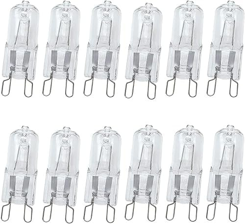 B4U G9 Halogen Bulbs, 12 Pack Light Bulbs G9, Dimmable G9 Bulbs Warm White, Halogen Capsule G9, 230V