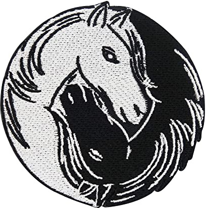 Finally Home Patch zum Aufbügeln Yin & Yang Pferde | Pferdekopf Patches, Pferd Bügelbild, Pony Aufbügler, Reiten Aufnäher, Horse Bügelpatch, Fohlen Flicken