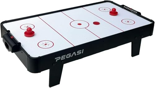 Pegasi Airhockey Tisch Mini 3ft - 100x55x25cm - Mit Punktezähler - Air Hockey Table für Zuhause- Für Kinder und Erwachsene - Inkl. Zubehör - Schwarz