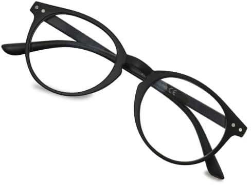 Lanomi Rund Lesebrille Blaulichtfilter für Damen Herren | Federscharnier,Leichter PC Vollrahmen,UV400-Schutz, Oval Harzlinsen, Stärken 0 bis +3,5, ideal für Bildschirmarbeit & Lesen