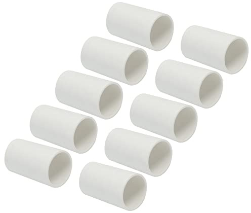 QUARKZMAN 20mm Intérieur Diamètre PVC Tuyau Connecteurs x 10 PCS Droit Tuyau Raccords pour Bâtiment Irrigation Plomberie Installation, [Blanc]