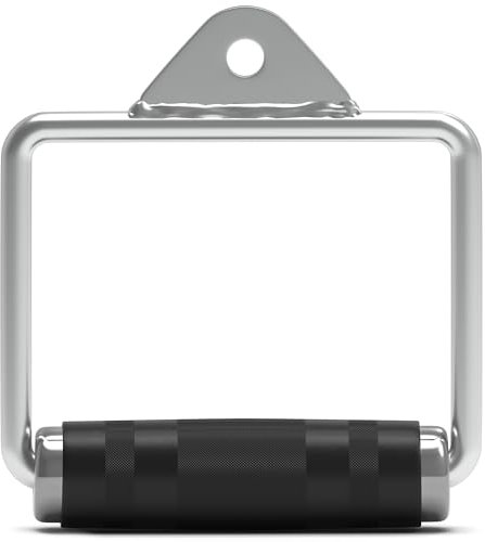 ZENO Stirrup Handle With Rubber Grip | Gym Attachments | Metal D Handle for Cable Crossovers, Flies, Press, Curls, Extensions | Fits On Any Cable Machine | Multi Gym or Crossover Machine