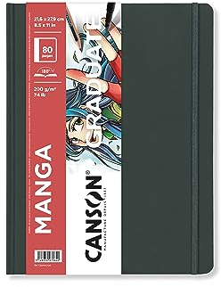 CANSON Graduate Book Skizzenbuch, weich und dick, 200 g/m², Sketchbook Hardcover, 21,6 x 27,9 cm, Weiß, 80 Blatt