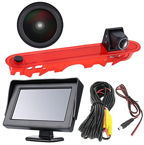 1280 * 720 Pixel Super HD Bremsleuchte Rückfahrkamera Set mit 4.3 Zoll LCD Monitor, Nachtsicht Rückfahrkamera Ersatz für Mercedes-Benz Citan tourer W415 Micro Camper 2012-2021/Renault Kangoo II