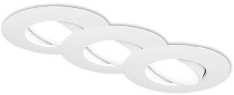 BRILONER - 3er Set LED Einbauleuchte Badezimmer IP65, Einbaulampen stufenlos dimmbar, Deckenspots, Badezimmerlampe 4,9 Watt, 90x45 mm (DxH), weiß