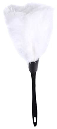 Allayu 35 cm Mini Plumeau Suspendu Brosse À Poussière Doux Anti-Statique Brosses De Nettoyage Ordinateur Clavier Fournitures pour Salle De Bains, Blanc, 35x15cm