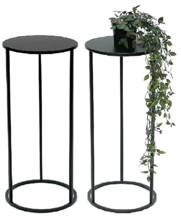 DanDiBo 2 x blompall metall svart rund 60 cm blomstativ sidobord 96316 blompelare modernt växtstativ växtpall
