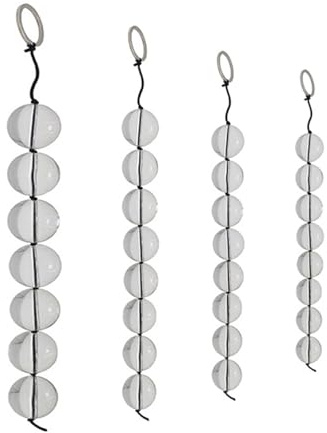 JXszxbt Glas Kristall Analkugeln mit 8 Kugel und Zugring Analperlen Analkette Butt Plug Anal Ball Prostata Analplug Massager G-Punkt Stimulator Anus Dilatator Sexspielzeug für Frauen Männer(L)