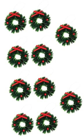 STOBAZA 10 STK Mini Weihnachtskranz, Plastik Tannenkranz Künstlich Klein, 4cm Girlande Weihnachtsdeko Zubehör für Puppenhaus Weihnachtsbaum Weihnachtstisch Weihnachtsbacken Weihnachtsdorf