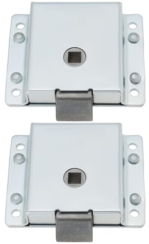 SG Store 2 STK Türschloss Riegel Lochabstand 50mm/75mm 68x87x19mm Passend für Links Und Rechts für Wohnmobil-Anhänger Anschraubschloss Silber