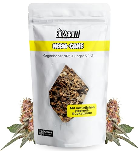 Bio2grow Neem Cake 2 KG – natürlicher Bodenhilfsstoff, organischer Dünger für Bodenverbesserung