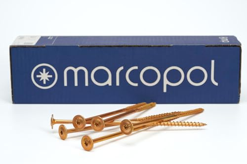 Marcopol Holzbauschrauben mit Tellerkopf 8 x 80 mm 50 Stück TX40