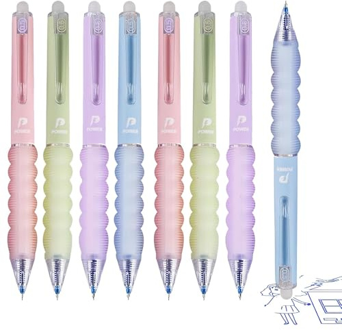 8 Stück (2x4 Farben) Radierbarer Kugelschreiber mit Radiergummi and Gelstifte Radierbar Ergonomisches Design, Pocket-Größe für Schule, Büro und Uni Korrigieren and Schreiben