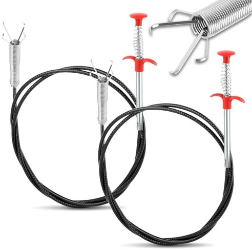 Jiavlyx 2 Pezzi 200cm Pinze Per Artigli Flessibili, Artiglio Di Pulizia Multifunzionale, Stura Lavandini e Scarichi Spirale Pulizia Tubi, Pinza Pinza Pulizia Scarico,Per Stura Cucina, Bagno E Fogneolo