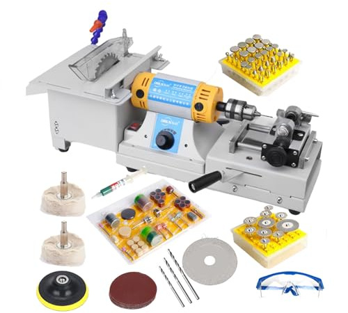Jewelry Accessories,Gem Faceting Machine, Multifunctional Jewelry Lapidary Saw, 750W 800-10000rpm Adjustable Rotating Speed, For jewelry artisans, Ideal for precise cutting,gemstones.