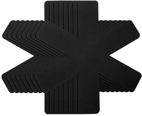 Skythrive 8pcs Salvamanteles de Tela no Tejidas, Protector de Olla Antideslizante, Sostenedor de Pote para Aislamiento (Negro, 38cm)
