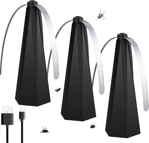 REGAPOG Fliegenwedler Usb Aufladbar- Fliegenvertreiber, Fliegenabwehr Outdoor, Fliegenwedel FüR Den Tisch Oder Zum AufhäNgen - Tischventilator Gegen Fliegen - FüR Camping Oder Restaurants (3)