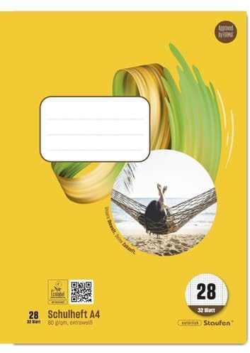 Staufen Schulheft Style Lineatur 28 kariert mit Doppelrand 32 Blatt 80g/m² DIN A4 (1 piece)