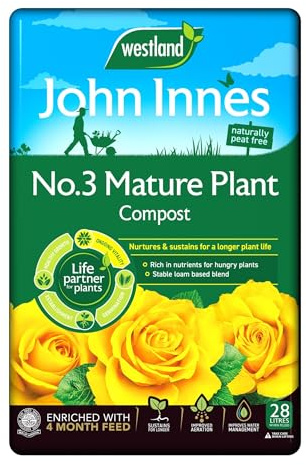 28L, John Innes No.3 Mature Plant Compost, Nutrient Rich Soil Mix for Strong Root Development, Ideal for Potting Mature Plants, Shrubs & Trees, Traditional Loam Based Formula