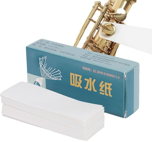 100 Sheets Saxophone Cleaning Paper - Anti-Sticky Mouthpiece Pad Cleaningsg Paperr | Absorbent Cleaner | Practical Saxophone Cleaning Tools Button Drying Absorbent Paper For Sax Flute