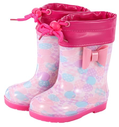 Hixingo Inverno Stivali Pioggia Rimovibile Bambino e Bambina 15-23EU, Caldo pile Scarpe Bambine e Ragazze/Scarpe Bambini e Ragazzi, Antiscivolo Impermeabili Stivali per Bambini (Rosa,19)
