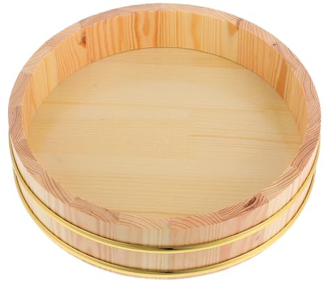 UKCOCO Vasca per Mescolare Riso per Sushi in Legno 26 Cm Secchio Hangiri Raffinata Lavorazione per Cucina Giapponese Design Ergonomico
