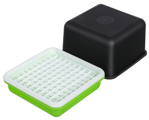 YARNOW Vassoio per Germogli Idroponico con Coperchio Kit di Propagazione per Coltivazione Domestica Vaso da Vivaio in Plastica Resistente e Sicuro per Piante e Ortaggi in Casa