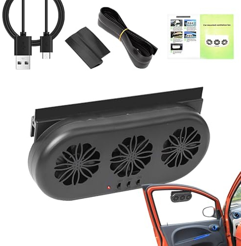 Solar Powered Fan - 9.06 Inches Sòlar Pòwered Car Ventilator | Sołar Poŵered Ventilation Cycle Exhaust Fàn | Vèntilation Faņ For Efficient Veņtilation Fòr Sedans Trucks RVs Mini Cars