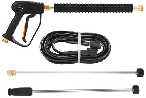 Pistolet de pulvérisation d'eau Haute Pression 3000psi, Nettoyeur électrique de Voiture avec 2 tiges d'extension, Tuyau de 8m