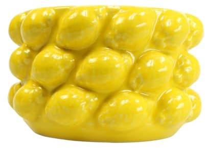 Blumentopf Kübel Übertopf Keramik Gelb Zitronen Deko Ø18,5cm H12cm