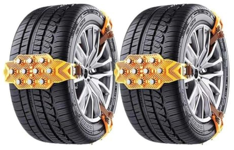 Catene per pneumatici universali antiscivolo, trazione per tutte le stagioni, per neve, ghiaccio, fango, compatibili con la guida invernale fuoristrada(Color Name: Yellow-6pcs)