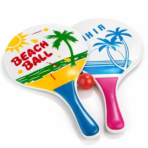 Bat and Ball Set, Outdoor Beach Play Set, Three-Piece Sports Equipment for Garden Activities, Durable Construction for Active Play, Suitable for Various Outdoor Environments
