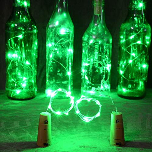 Uhat® set 6 bottiglia sughero 15 luci Led lampadine luci filo di rame stringa di luce cena luci per bottiglia party DIY indoor outdoor Green
