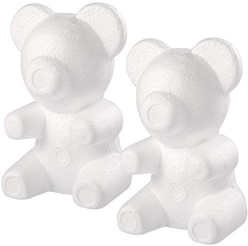 Amosfun Styropor BäR Figur Weiß 13X12X20Cm GroßEr SchaumstoffbäR Zum Basteln Bemalen FüR Kinder DIY Kunstprojekte Und Blumenarrangements