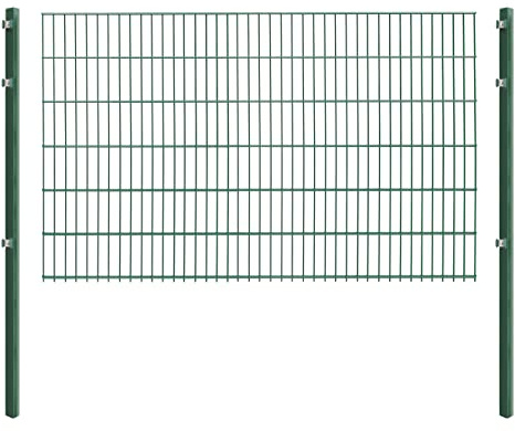 Doppelstabmattenzaun - Komplettset inkl. Pfosten und Montagematerial - Verschiedene Längen und Höhen – Grün oder Anthrazit (L 10 m | H 123 cm | Grün)
