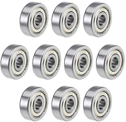 sourcing map 10St Rillen Kugellager 638ZZ Z2 Doppelt Geschirmt Kohlenstoffstahl 8mm X 28mm X 9mm