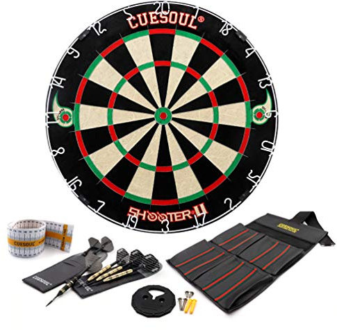CUESOUL Shooter-II TRI-Eyes 18 * 1-1/2 Offizielle Größe Turnier Sisal Borsten Dartscheibe (CSDB-D405)
