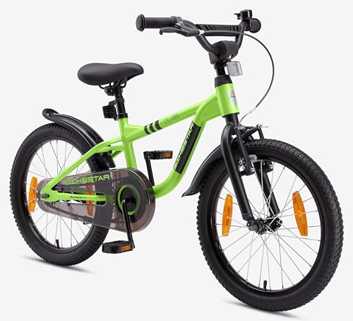 Löwenrad Kinderfahrrad für Jungen und Mädchen ab 5 Jahre | 18 Zoll Kinderrad mit Bremse | Fahrrad für Kinder | Grün