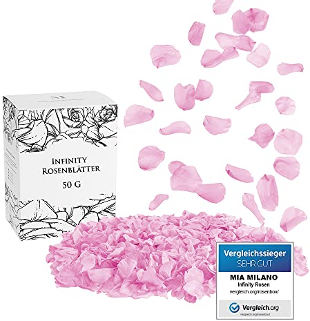 Rosenblätter Rosa getrocknet | Deko Geschenk für Sie | Echte Rosenblüten ideal als Hochzeit Dekoration - 5 Jahre haltbar - Romantisches Geschenk für Frauen