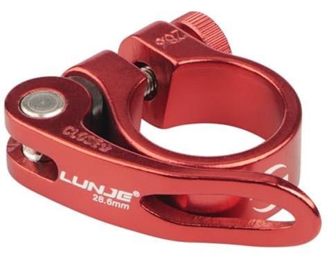 TRIWONDER Cykelsadelklämma – 28,6 mm, 31,8 mm, 34,9 mm snabbfrigöring för MTB, väg, ledig cykel (röd, 34,9 mm)