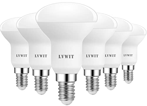 LVWIT Bombillas LED E14, 7.2W Equivalente a 60W, 6500K Luz Blanca Fría, 806 LM, Bajo Consumo, El Ángulo del Haz 150°. No Regulable - Pack de 6 Unidades.