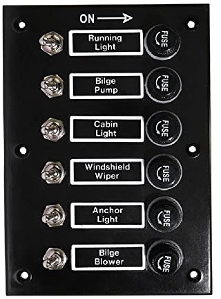 TOTMOX 12V/24V étanche 6 gangs voiture ON-OFF panneau de commutateur à bascule avec double prise USB chargeur voltmètre, adapté pour bateau marin yacht camping-car