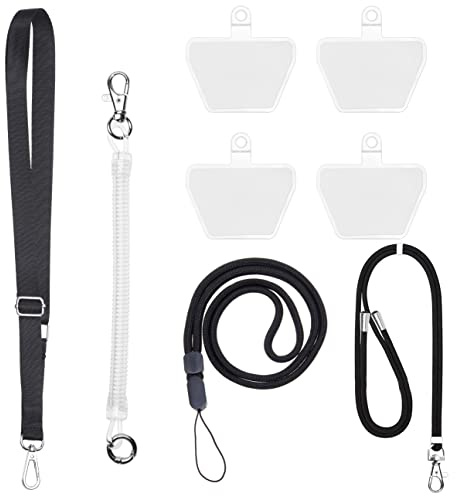 Eco-Fused Phone Lanyards - 4X Adjustable Crossbody, Neck, Wrist Strap and Stretchy Tether with Phone Pads - Universal Lanyards Holds All Smartphones with Full Coverage Cases