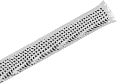 25ft - 1/2 inch Braided Cable Management Sleeve Cord Protector PET Expandable Braided Sleeving-Self-Wrapping Wire Loom for TV/Computer/Home Theater/Engine Bay - White