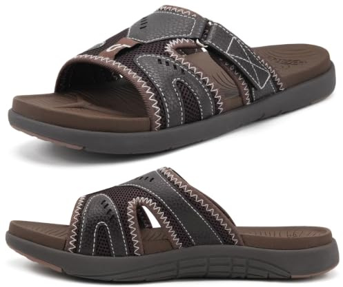 COFACE Mens Sport Recovery Sandals Plantar Fasciitis Soft Cushion Lightweight Arch Support Orthotic Slides for Men
