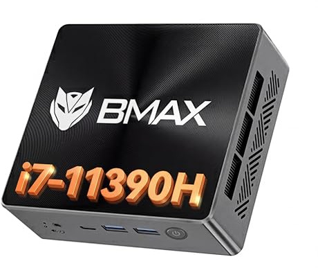 BMAX Mini PC B7Power i7-11390H (jusqu'à 5,0 GHz) Mémoire DDR4 4 cœurs 16 Go + 1 to SSD NVMe avec WiFi6 4K/60 Hz Triple écran BT5.2 Gigabit Ethernet Type-C/HDMI